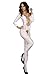 Produktbild Livia Corsetti Livco extrem verführerischer Langarm-Bodystocking Netz-Body mit tiefem Dekolletee, weiß, Gr. S/L