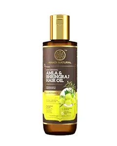 KHADI NATURAL Amla & Bhringraj Hair Oil- POWERED BOTANICS 200ML