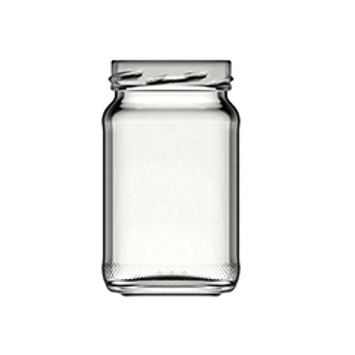 casa-vetro - Set di 24 vasetti in Vetro da 210 ml o 300 ml per marmellate e Conserve, con Coperchio, Vetro, Bianco, 24 x 210 ml
