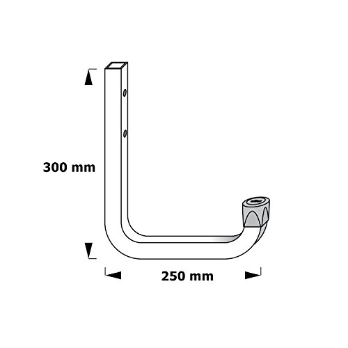 4 Stück GedoTec® Wandhaken Montagehaken Allzweckhaken aus Stahl | 250 x 300 mm | Stahl verzinkt | Tragkraft 40 kg | Universalhaken – Kellerhaken oder Garagenhaken uvm. | verstärkte Ausführung mit Quadratrohr | Markenqualität für Ihren Wohnbereich - 3