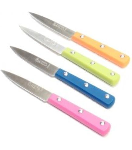 Lot De 6 Couteaux Office LA FOURMI Lisse Noir Et Rouge - Fabriqué En France