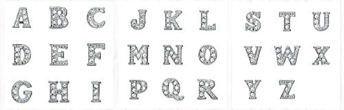 M Silvertone Crystal Capital Letter Floating charm fits Living memory lockets and Origami Owl style lockets