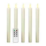 led stabkerzen mit timer Was Sie erhalten & Maße - 5 flammenlose Tafelkerzen, 2 AAA-Batterien je Kerze, Fernbedienung inkl. CR2025 Batteri. Durchmesser: je ca. 2 cm, Höhe: je ca. 25cm