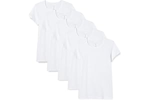 Bonjour | 5 Pack Multi-Pack Kids T Shirts 100% Cotton Boys Girls Plain Round Neck Tshirt Children Ideal for PE and School Uniform