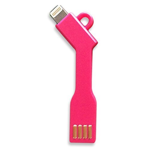 Original iProtect® USB Schlüsselanhänger Ladegerät in Pink Key Chain Charger für Apple iPhone 5 5s 5c, iPhone 6, iPhone 6s, iPhone 6 Plus, iPhone 7, iPhone 7 Plus, iPod Touch 5G, iPod nano 7G, iPad 4, iPad Air 1+2, iPad mini, iPad mini 2