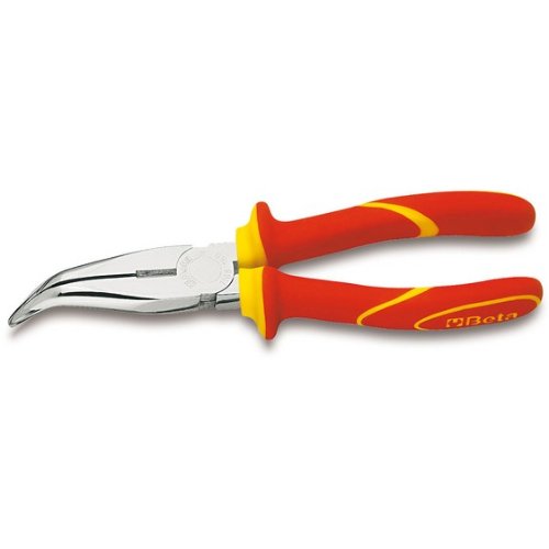 Beta 11680100 Model 1168 MQ200 Bent Needle Nose Pliers, 1000v Vde, 200mm Extra Long