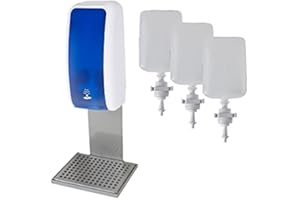 ‎BLANC HYGIENIC Blanc HYGIENIC Desinfektionsspender Cosmos – Spender mit Sensor für Wandmontage, Auffangschale und 3 x 1 Liter Desinfektionsmittel für ca. 3000 Anwendungen, Blau und Weiß