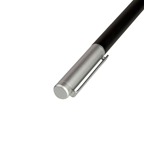 Liamoo 2 x moderner 2 in 1 Eingabestift / Touchpen mit Kugelschreiber und Deckel (schwarz) - 2