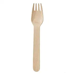San Pareil, Wooden Disposable, Fork, Small Size, (14 cm Length), Biodegradable, Eco Friendly,Set of 100 Pieces, Ideal for Parties, Office and Travel Usage