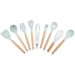 Alinory Ustensiles de cuisine, 9PCS/Set Silicone Ustensiles de Cuisine Ustensiles De Cuisine Bleu Cuisine Outil