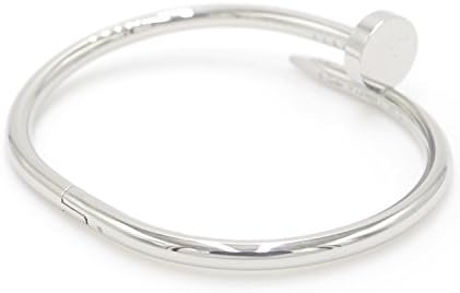 Luxury Gold-Plated Stainless Steel Nail Style Cuff Bangle Bracelet (Silver in size 16)