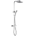 Price comparison product image MICOE Bathroom Shower Mixer Set Thermostatic Valve with Square 8" Shower Head and Hand Held Shower A10326-1D
