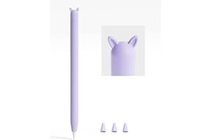 ELETIUO Soft Silicone Apple Pencil Case for Apple Pencil 1st Generation,Protective Cute Ear Pencil Grip Skin Sleeve,Purple