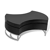 Material de la mesa: MDF vidaXL Mesa de Centro Froma-Ajustable Negro de Alta Brillo