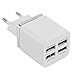 Produktbild Weißer Kunststoff 4 Ports USB-Ladegerät für die Wandmontage Multi Power Adapter Pack US-EU-Stecker für iPod, iPhone, Digitalkamera und andere USB-Geräte