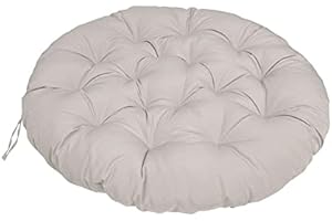 Treer Stuhlkissen Schaukel Hängesessel Sitzmatte Bequem Atmungsaktiv Garten Radar Stuhl Runde Sitzpolster Gefüllt mit Polster Für Terrassengarten Indoor (60x60cm,Hellgrau)