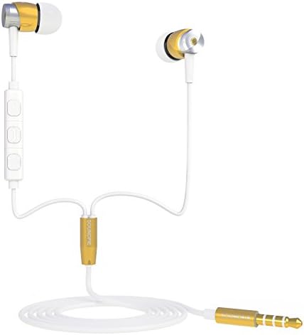 Soundpie SP36 AI Smart In Ear Earphones with Microphone For iPhone, Samsung, Earbuds with Mic for Apple, Android 3.5mm Noise Isolating(Gold)