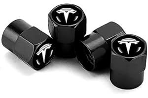 fibhyrtingy 4pcs Car Tire Air Valve Caps- Auto Wheel Tyre Dust Stems Cover with Logo Emblem Waterproof Dust-Proof Universal fit for All Cars (fit T Black)
