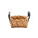 Produktbild junejour Pure handgefertigt Korb Aufbewahrung Cube rund geflochtener Rattan Fruit Container Weidenkorb für Picknick Holz Farbe, holz, Wooden Color, S Round Handle
