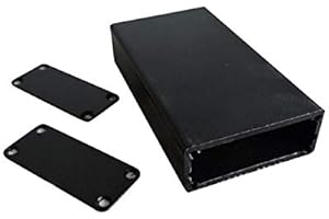 SENRISE Aluminum Project Box, DIY Electronic Enclosure Instrument Case For Electronic Projects, Power Supply Units (18x45x80mm, Black)