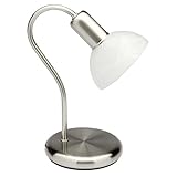 mit Schnurzwischenschalter Brilliant Pearl Tischleuchte, 1x E14 max. 40 W, Metall/Glas, eisen/weiß-alabaster 67347/75