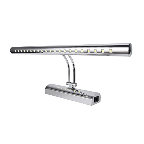 Preisvergleich Produktbild Liqoo Spiegelleuchte mit Schalter LED 5W Spiegellampe 180°Schwenkbar Aufbauleuchte Badlampe Badleuchte Bildleuchte Schrankleuchte aus Edelstahl Warmweiß 3000K 290Lumen 27 x 5050SMDs AC 85-265V 40cm