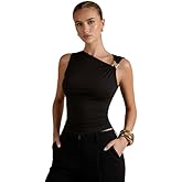 TIVANTE Solid Sleeveless Asymmetrical Tops for Women Embellished Top for Women || Crop Top Western Stylish
