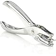 Levin 1 Hole Punch, Single Hole Puncher, 5 Sheet Capacity, Classic Office Paper Punch for Craft Paper, DIY Crafts, Perfect for Home Office School Supplies, Chrome