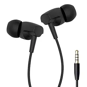 ShopYes In-Ear Headphones Earphones for Samsung Galaxy A50s Earphone Wired Stereo Deep Bass Head Hands-free Headset Earbud With Built in-line Mic, Call Answer/End Button, Music 3.5mm Aux Audio Jack (DV41 , Black)