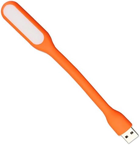 SZSYZS Mini USB LED Light Adjust Angle Portable Flexible Energy Saving Night Book Reading Lamp Outdoor Gifts for Powerbank PC Laptop Notebook Computer Keyboard -(50,000 Hours Working Life) (Orange)