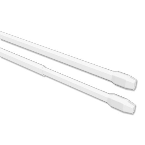 Interdeco Vitragestangen / Scheibenstangen Weiß (8 Stück), ausziehbar 40-60 cm