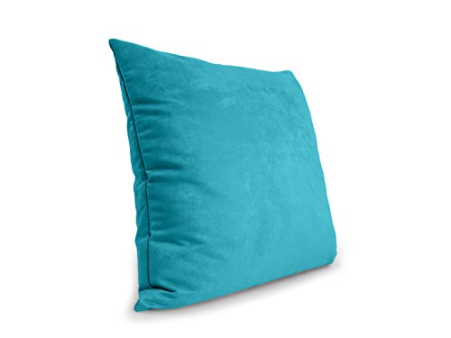 Doppelpack Kissenhüllen in Wildleder-Optik – zum Sparpreis – in 21 fantastischen Farben und 3 Größen (14 Farben in 60 x 60 cm) – angenehm weich & überaus robust, 50 x 50 cm, türkis - 7