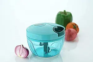 PURAM New Handy Mini Plastic Chopper with 3 Blades, Green Colour - 1 aa_