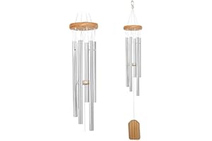 LVZHEN Wind Chimes, 25.6 inch Wind Chime Outdoor Metal Tubes Wind Chimes 6 Aluminum Alloy Tubes for Garden Backyard Living Home Decoration