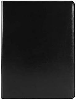 Business Professional Portfolio Multi-function PU Leather File Folder- Interview/ Legal Expandable Document Organizer &amp; Business Card Holder &amp; Writing Pad, By Annco Design and Production (Black)