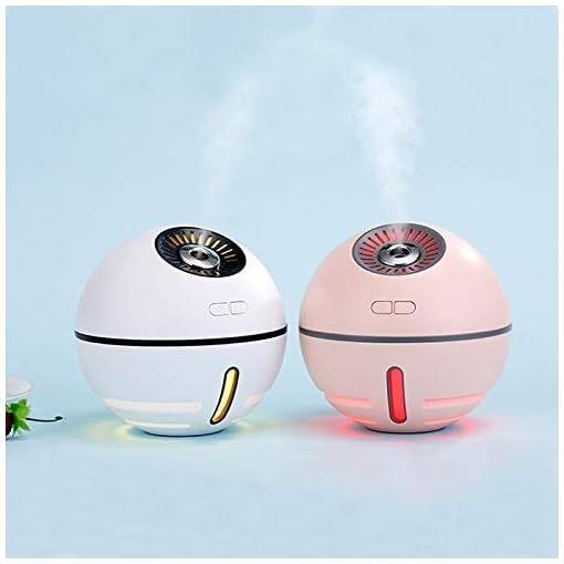 SHOPPOSTREET Space Ball Portable USB Humidifier Multifunction LED Lights, Mobile Power Air Purifier Freshener with fan and light for Car and Office