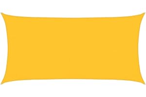 vidaXL Toldo de Vela Parasol Lona Protector Solar Sombra Patio Jardín Terraza Balcón Parque Infantil Exterior HDPE Amarrilo 160 g/m² 3x6 m