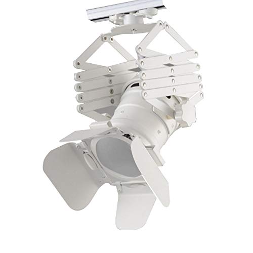 Faretto Binario interno E27, Lunghezza Regolabile, Luce per cinema, Tenda, studio, colore: bianco
