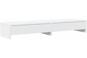 vidaXL Monitorstativ med lådor vit 100x27x15 cm konstruerat trä