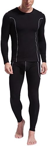 DOOXIUNDI Men's Ultra Soft Bamboo fiber Thermal Underwear Long Johns Set (S, black)