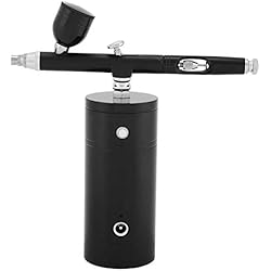 Kit de compresseur d'air Airbrush Double action 0.3mm Nozzle 7CC Capacité Kit de pistolet de pulvérisation de peinture Portable Air Brush Set Pistolet de pulvérisation complet avec chargeur