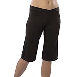 Pizzazz Girls Black Microfiber Cropped Cheer Dance Wear Pants 10-12