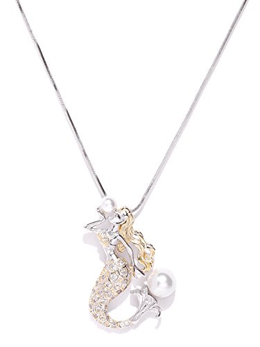 ShaynaStylish Fancy Jewellery Silver Plated Pendant for Women (Golden) (YBNK_5184A)