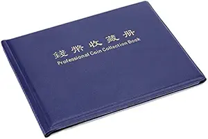 House of Quirk 240 Pockets Coin Holder Collection Coin Storage Album Book for Collectors, Money Penny Pocket (Blue)