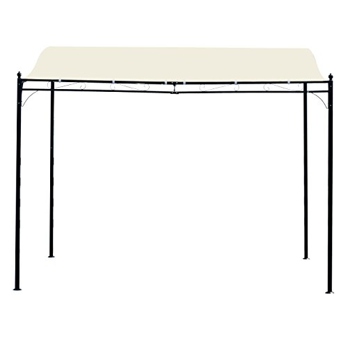 Outsunny® Pergola Gartenpavillon Pavillon Überdachung Zelt Metall Creme 297x297cm - 3