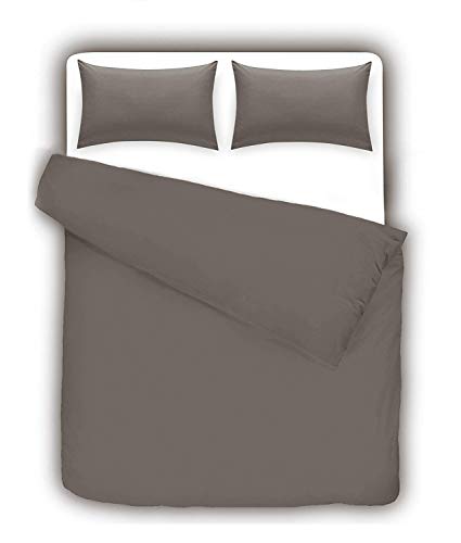 SASA CRAZE Bedding Juego de Funda de edredón y 2 Fundas de Almohada, diseño Liso de sarampión, no Necesita Planchado, Gris, Doublé