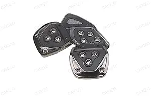 CARIZO Vehicle Sports | Extra Grip Performance Car Rest | Accessories | Replacement Pedal | Aluminium Alloy | 3pcs. | Black Compatible for Toyota Fortuner (Type-II) 2016-2020