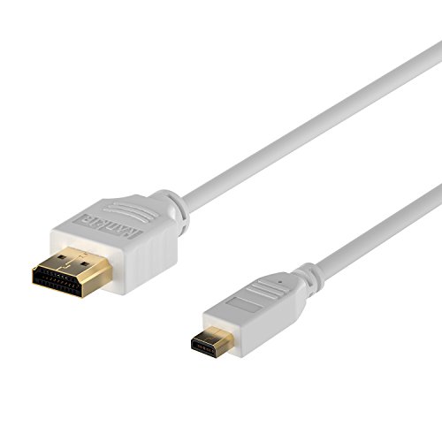 Rankie 1.8m High-Speed Micro HDMI zu HDMI Kabel HDTV Cable Unterstützt Ethernet, 3D, 4K und Audio Return (Weiß)