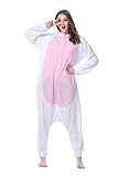 Unisex Erwachsene Kinder Pyjamas Cosplay Nachtwäsche Osterhase Tier Onesie Kostüme Schlafanzug Tieroutfit tierkostüme Jumpsuit (M, weiß Hase) - 