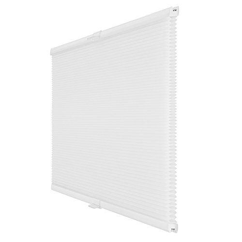Fensterdecor Wabenplissee Sichtschutz mit Spannfeder ohne Bohren / Farbe Weiß 65 x 130 cm (BxH) - 3